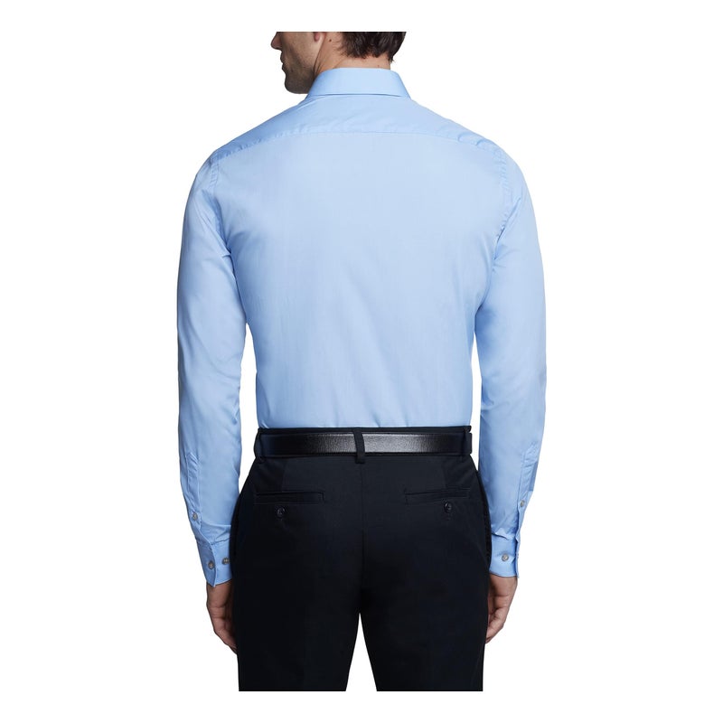 Van Heusen Men's Dress Shirt Fitted Poplin Solid, Cameo Blue, 17" Neck 34"-35" Sleeve - Image 2